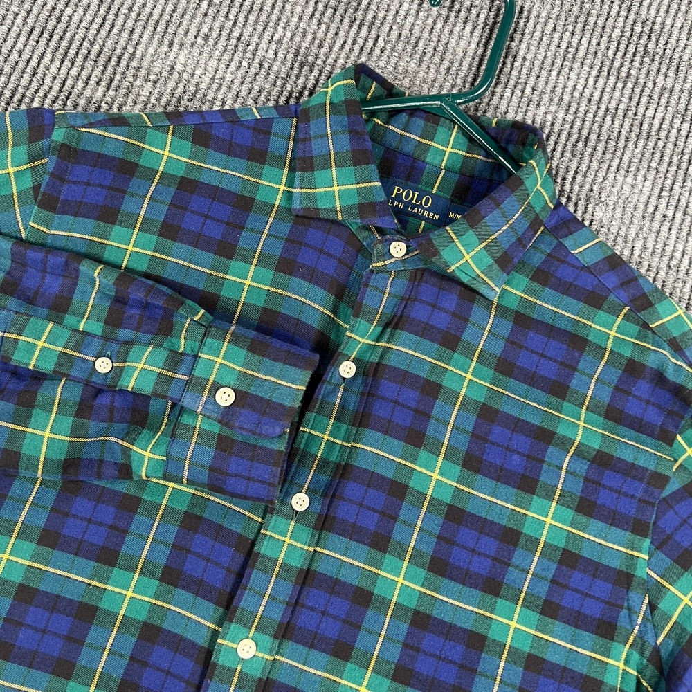 Polo Ralph Lauren Shirt Mens Blackwatch Plaid Long Sleeve Button Up Casual